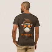 monkey  printed T-Shirt (Schwarz voll)