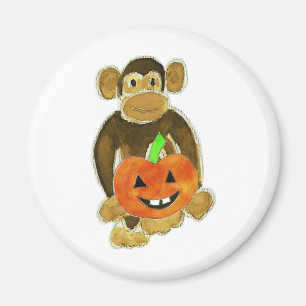 Monkey Pumpkin Magnet