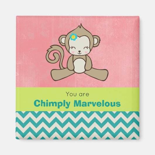 Monkey Pun Aufwertung Niedlich Kawaii Spaß Magnet (Vorne)