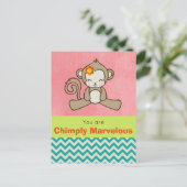 Monkey Pun Funny Niedlich Kawaii Postkarte (Stehend Vorderseite)
