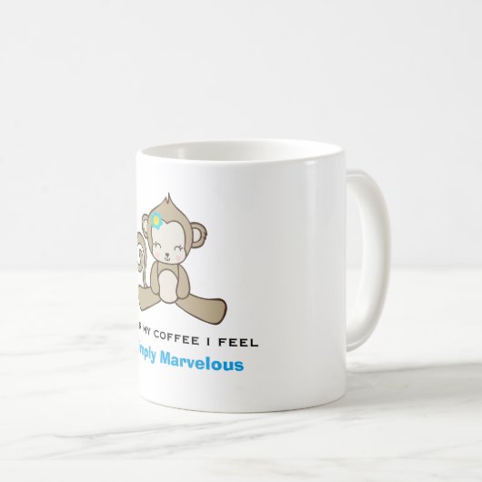 Monkey Pun Niedlich Kawaii Funny Kaffeetasse (VorderseiteRechts)