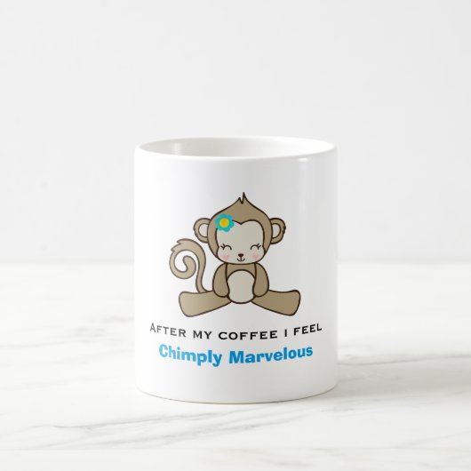Monkey Pun Niedlich Kawaii Funny Kaffeetasse (Mittel)
