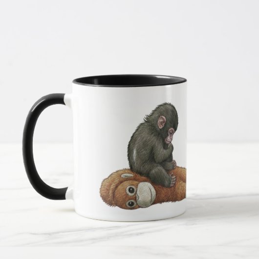 Monkey Punch, Baby Monkey Orangutan Hug  Tasse (Links)