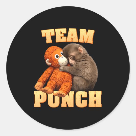 Monkey Punch Team Punch  Runder Aufkleber (Vorderseite)