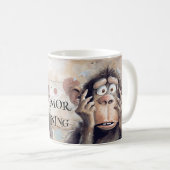 Monkey Quirky Crazy Cartoon Kaffeetasse (VorderseiteRechts)