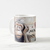 Monkey Quirky Crazy Cartoon Kaffeetasse (Vorderseite Links)