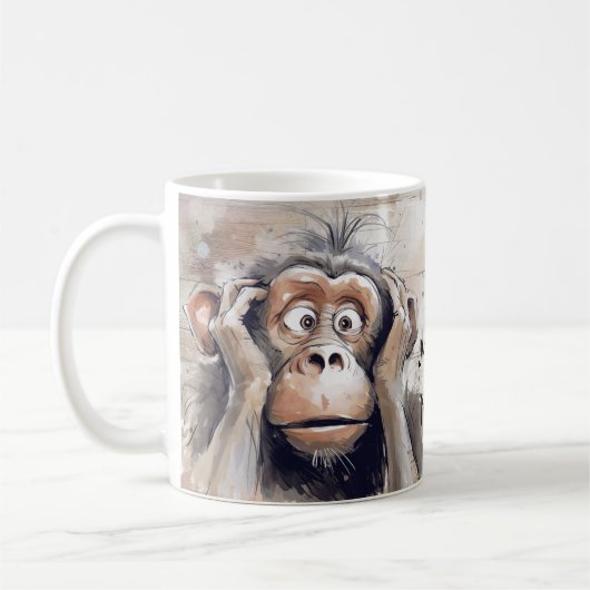 Monkey Quirky Crazy Cartoon Kaffeetasse (Links)