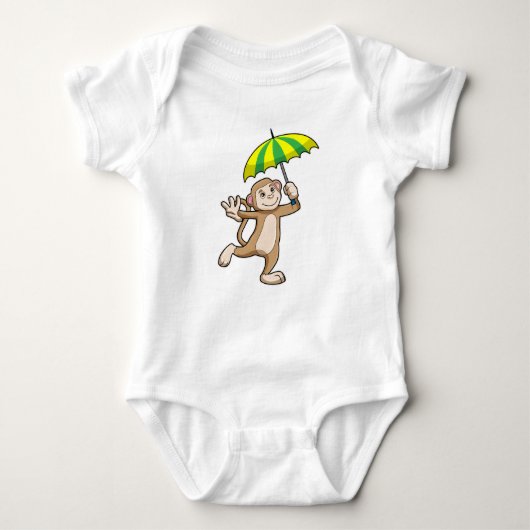 Monkey Rain Umbrella Baby Strampler (Vorderseite)