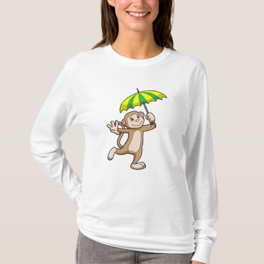 Monkey Rain Umbrella T-Shirt (Vorderseite)