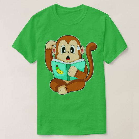 Monkey Reading Book T-Shirt (Design vorne)