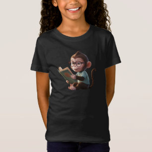 Monkey Reading Graphic Tee T-Shirt