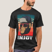 Monkey Retro Cooler Hipster Illustration T-Shirt (Vorderseite)