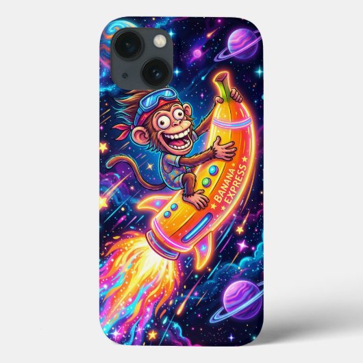 Monkey Riding a Banana Rocket Phone Case (Rückseite)