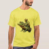 Monkey Riding Alligator - Einzigartige Tierfreunds T-Shirt (Vorderseite)