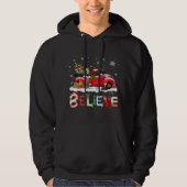 Monkey Riding Red Truck Weihnachtsbaum glauben San Hoodie (Vorderseite)