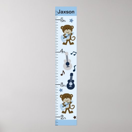 Monkey Rocker Growth Chart Behalte bei 8x44! Poster (Vorne)