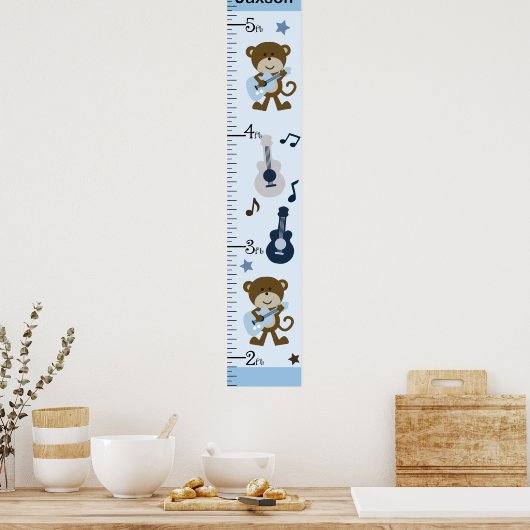 Monkey Rocker Growth Chart Behalte bei 8x44! Poster (Küche)