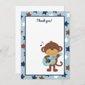 Monkey Rockstar Guitar Danke Karte (Vorne/Hinten)
