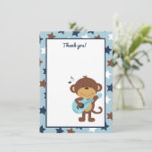 Monkey Rockstar Guitar Danke Karte (Stehend Vorderseite)