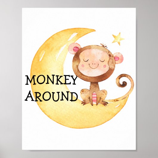 Monkey Safari Baby Kinderzimmer Poster Zitat Niedl (Vorne)
