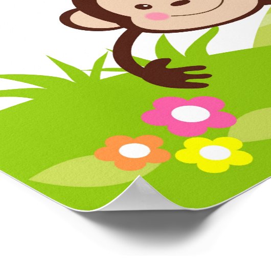 Monkey Safari Dschungel Kinderzimmer Mendrisio Poster (Ecke)