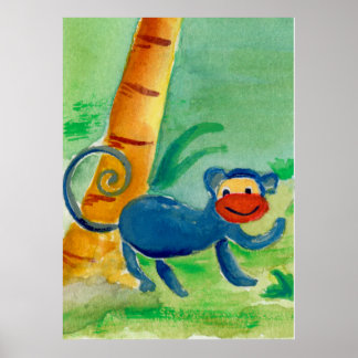 Monkey Safari Friend Poster
