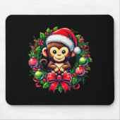 Monkey Santa Hat Christmas Xmas Mousepad (Vorne)