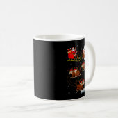 Monkey Santa Sleigh Flying Funny Magical Christmas Kaffeetasse (VorderseiteRechts)