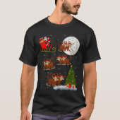 Monkey Santa Sleigh Flying Funny Magical Christmas T-Shirt (Vorderseite)