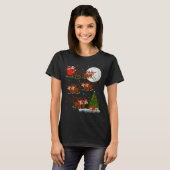 Monkey Santa Sleigh Flying Funny Magical Christmas T-Shirt (Vorne ganz)