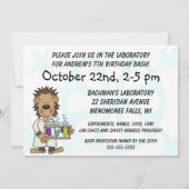 Monkey Science Mad Scientist zum Geburtstag Einlad Einladung (Rückseite)