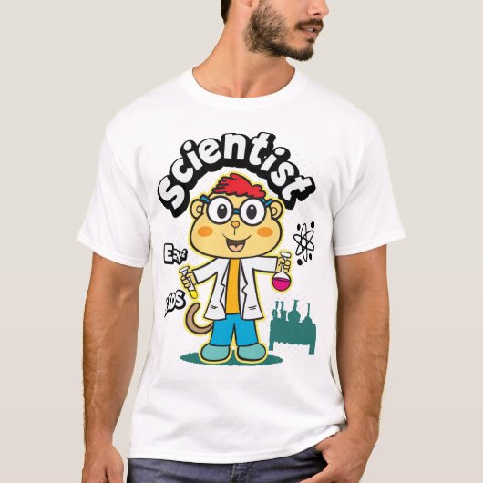 Monkey-Scientist-Cute T-Shirt (Vorderseite)