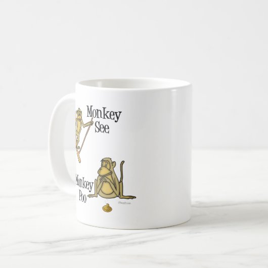 Monkey See Monkey Poo Kaffeetasse (Vorderseite Links)