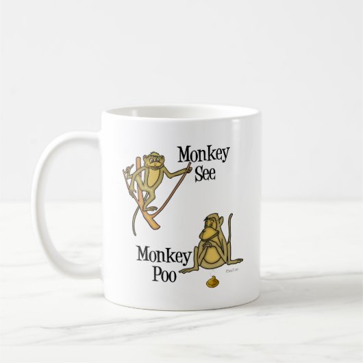 Monkey See Monkey Poo Kaffeetasse (Links)
