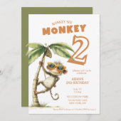 Monkey See Second Birthday Einladung (Vorne/Hinten)
