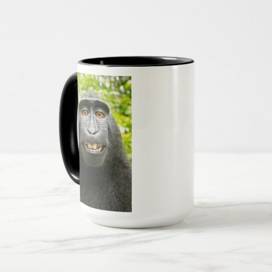 Monkey Selfie Tasse (Vorderseite Links)