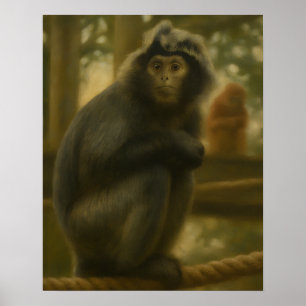 Monkey - Serene Wildlife Art Poster