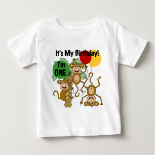 Monkey Shine 1. Geburtstagsgeschenke Baby T-shirt