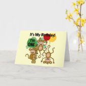 Monkey Shine 1. Geburtstagsgeschenke Karte (Gelbe Blume)