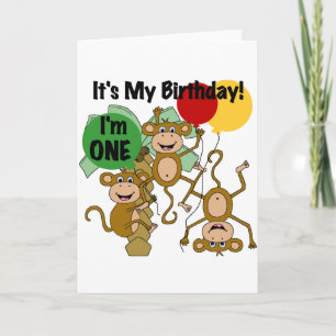 Monkey Shine 1. Geburtstagsgeschenke Karte