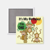 Monkey Shine 1. Geburtstagsgeschenke Magnet (Vorderseite/Rückseite)