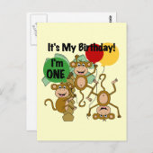 Monkey Shine 1. Geburtstagsgeschenke Postkarte (Vorne/Hinten)
