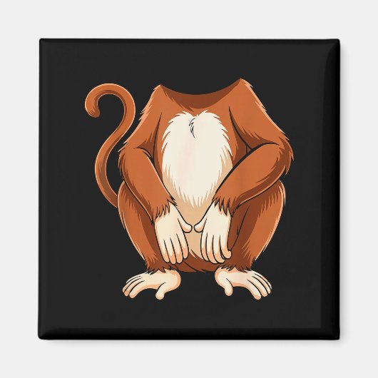 Monkey Shirt Adult Kids Men Women Brown Monkey Cos Magnet (Vorne)