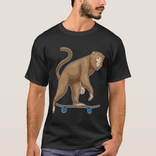 Monkey Skater Skateboard T-Shirt (Vorderseite)