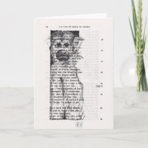 Monkey Sketch auf Vintager Buchseite Feiertagskarte