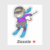 Monkey Skier Aufkleber (Blatt)