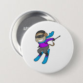 Monkey Skier Button (Vorne & Hinten)