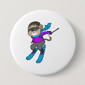 Monkey Skier Button (Vorderseite)
