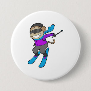 Monkey Skier Button