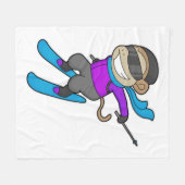 Monkey Skier Fleecedecke (Vorderseite (Horizontal))